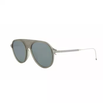 Thom Browne TB809BGRYSLV5 Unisex akiniai su sidabriniais veidrodiniais lęšiais – pilkas rėmelis, 55/18/145 mm