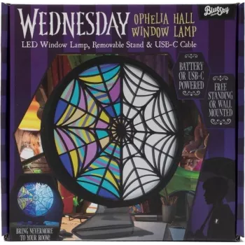 ThumbsUP! Window Lamp - Wednesday - Ophelia Hall - LED dekoratyvinė silueto lempa - maitinama baterijomis - juoda