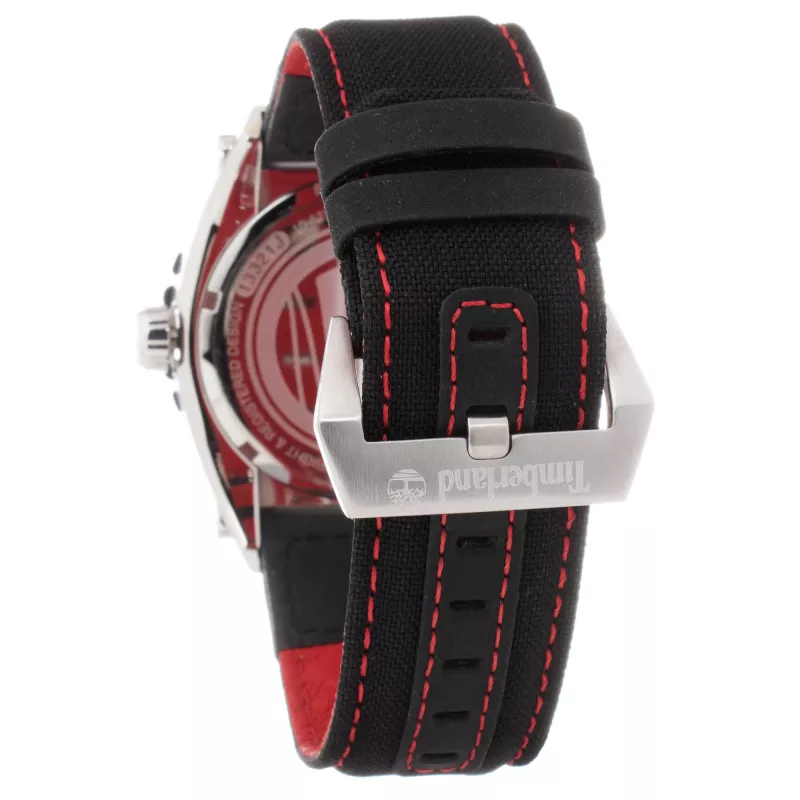 Timberland Henniker II analoginis kvarcinis laikrodis 45 mm mėlynu ciferblatu rudo odos dirželiu 13321JS-12PNN