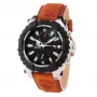 Timberland vyriškas laikrodis TBL1331JS-02C 45mm nerūdijančio plieno kvarcinis analoginis juodas ciferblatas rudos odos dirželis