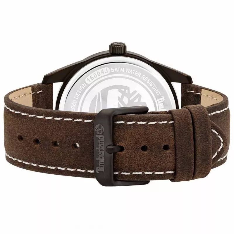 Timberland vyriškas laikrodis TBL16004JYU03 43 mm mėlynas ciferblatas, ruda odinė apyrankė