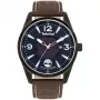 Timberland vyriškas laikrodis TBL16004JYU03 43 mm mėlynas ciferblatas, ruda odinė apyrankė