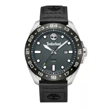 TIMBERLAND Vyriškas Laikrodis TDWGB0029402 Henniker II 44mm Rudas Odinis Dirželis Juodas Ciferblatas Kvarcinis