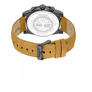 Timberland vyriškas laikrodis TDWGF2230406M 46mm nerūdijančio plieno mėlynas ciferblatas rudos odos dirželis