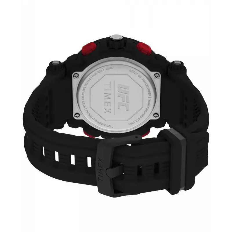 TIMEX Vyrų skaitmeninis kvarcinis laikrodis TW5M52800 50 mm dervos korpusas juodas dervos dirželis