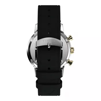 Timex vyriškas analoginis kvarcinis laikrodis Expedition Scout TW2W60300A – 43 mm, juodas ciferblatas, ruda odos juosta, INDIGLO apšvietimas