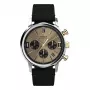Timex vyriškas analoginis kvarcinis laikrodis Expedition Scout TW2W60300A – 43 mm, juodas ciferblatas, ruda odos juosta, INDIGLO apšvietimas