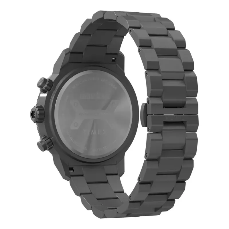 Timex vyriškas laikrodis TW2Y02000 Expedition North Field Post Solar 44mm – juodas ciferblatas ir ekologiškas audinio dirželis