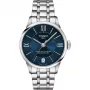 TISSOT T-Classic Chemin des Tourelles moteriškas automatinis laikrodis 32 mm, mėlynas perlamutrinis ciferblatas, deimantiniai indeksai, nerūdijančio plieno apyrankė