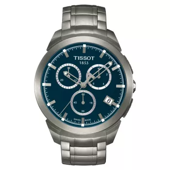 TISSOT T-Classic Couturier Vyriškas Šveicariškas Kvarcinis Chronografinis Laikrodis 43mm Mėlynas Ciferblatas Nerūdijantis Plienas