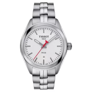 TISSOT T-Classic PR 100 moteriškas laikrodis 33 mm, nerūdijantis plienas, sidabrinis ciferblatas