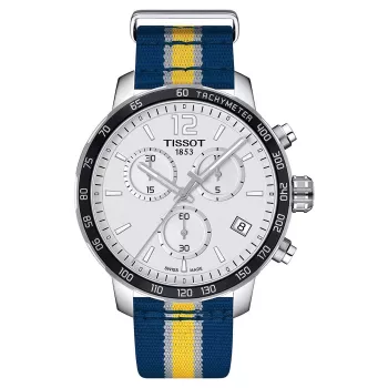 TISSOT T-Sport Chrono XL Classic Vyriškas Laikrodis 42mm Ruda Odinė Apyrankė Sidabrinis Ciferblatas T09541717372