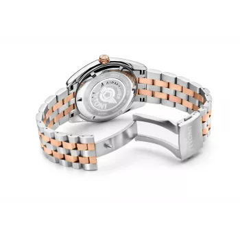 TITONI Vyriškas Automatinis Laikrodis 83909SRG-063 38,5mm Rožinio Aukso PVD Nerūdijantis Plienas Sidabrinis Ciferblatas Rudo Odos Dirželis