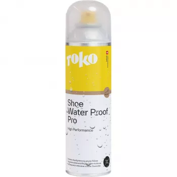 Toko Shoe Water Proof Pro 250ml – PFC-Free vandeniui atsparus purškalas odai, zomšai, nubukui, tekstilei, sintetikai, kvėpuojančioms membranoms