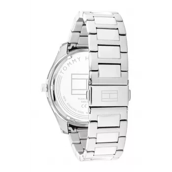 Tommy Hilfiger 1710541 Vyriškas analoginis kvarcinis laikrodis 44mm plieninis korpusas rudo odinio dirželio mėlynas ciferblatas