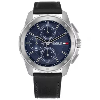 Tommy Hilfiger vyriškas laikrodis 1710619 analoginis kvarcinis 46mm mėlynas ciferblatas nerūdijantis plienas