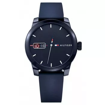 Tommy Hilfiger vyriškas rankinis laikrodis 1791381 analoginis kvarcinis 42mm mėlynas ciferblatas ruda oda