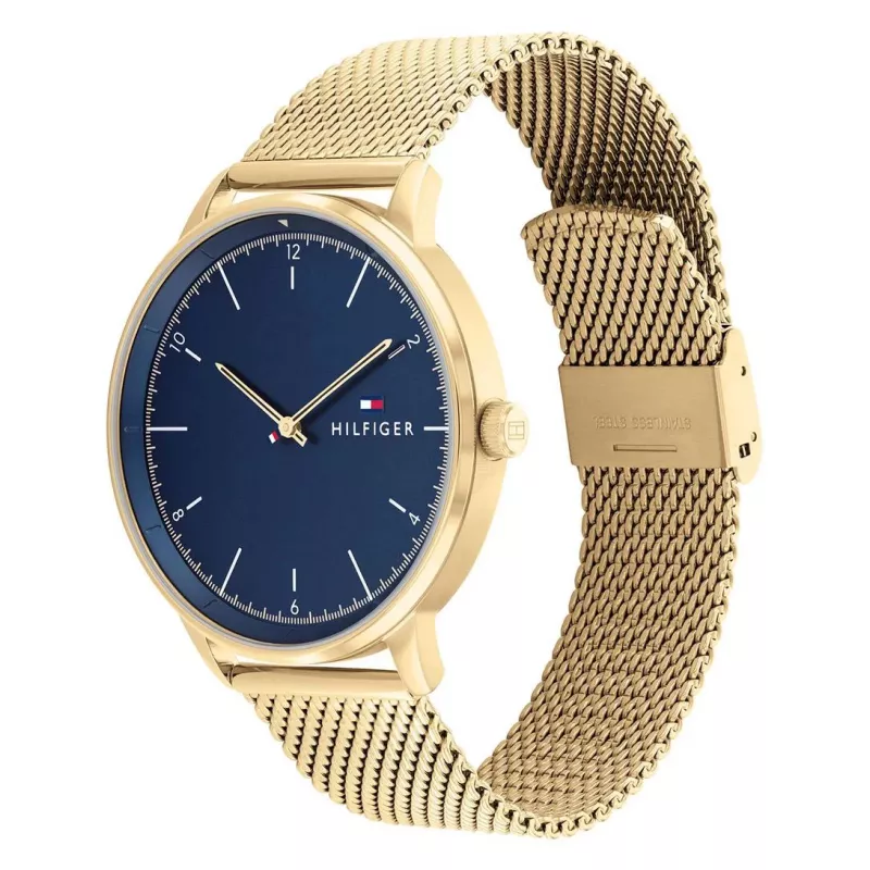 Tommy Hilfiger vyriškas laikrodis 1791877 analoginis kvarcinis 43mm nerūdijantis plienas mėlynas ciferblatas