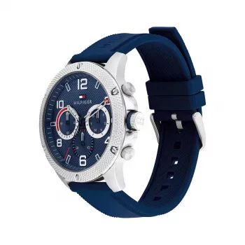 Tommy Hilfiger 1792027 Vyriškas analoginis kvarcinis laikrodis, 44 mm, mėlynas ciferblatas, nerūdijantis plienas