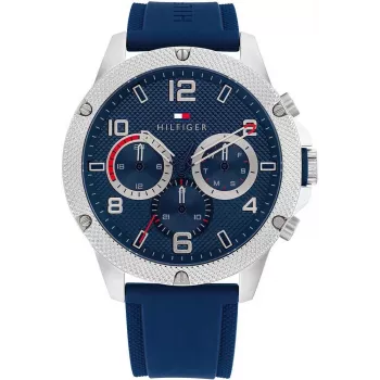Tommy Hilfiger 1792027 Vyriškas analoginis kvarcinis laikrodis, 44 mm, mėlynas ciferblatas, nerūdijantis plienas