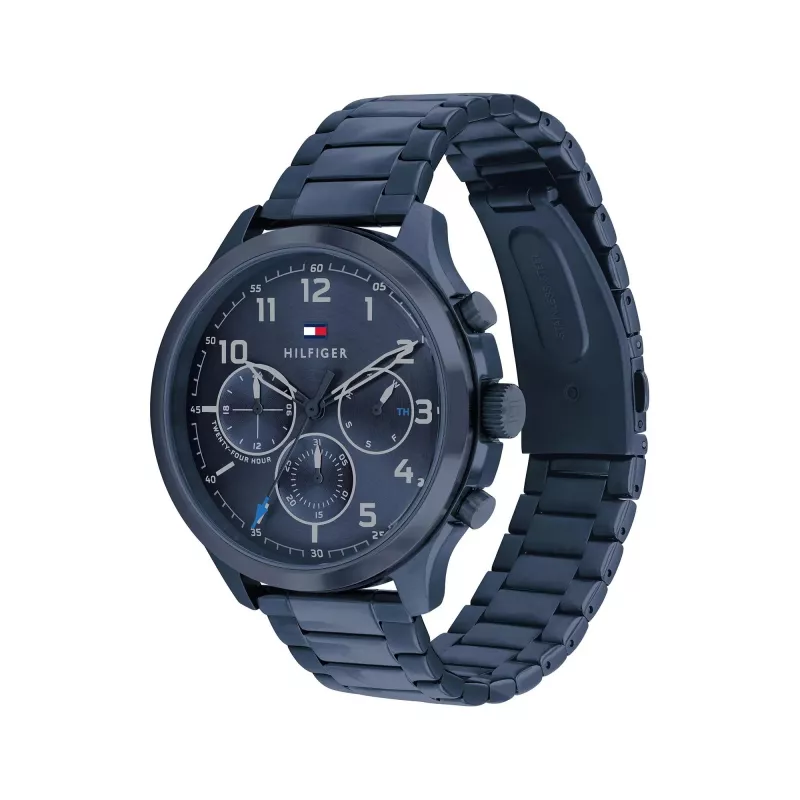 Tommy Hilfiger Vyriškas Damon kvarcinis laikrodis 1791853 44mm mėlynas silikonas