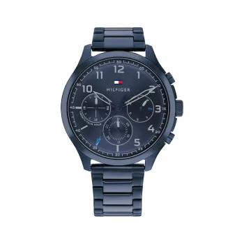 Tommy Hilfiger Vyriškas Damon kvarcinis laikrodis 1791853 44mm mėlynas silikonas