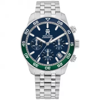 Tommy Hilfiger Vyriškas Laikrodis Damon Quartz 1792185 41mm Mėlynas Ciferblatas Nerūdijantis Plienas
