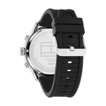 Tommy Hilfiger Vyriškas laikrodis Decker kvarcinis analoginis 1792074 44mm nerūdijančio plieno mėlynu ciferblatu