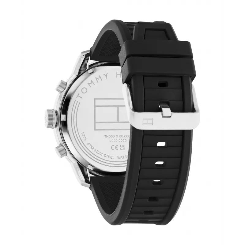 Tommy Hilfiger Vyriškas laikrodis Decker kvarcinis analoginis 1792074 44mm nerūdijančio plieno mėlynu ciferblatu