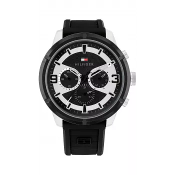 Tommy Hilfiger Vyriškas laikrodis Decker kvarcinis analoginis 1792074 44mm nerūdijančio plieno mėlynu ciferblatu