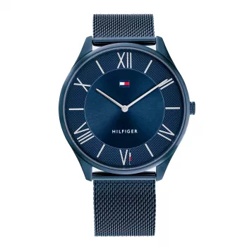 Tommy Hilfiger Vyriškas Rankinis Laikrodis Decker 1710514 43mm Mėlynas Ciferblatas Ruda Oda