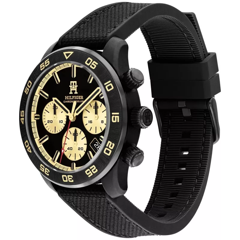Tommy Hilfiger vyriškas laikrodis Decker 1792182 41mm mėlynas ciferblatas ruda oda
