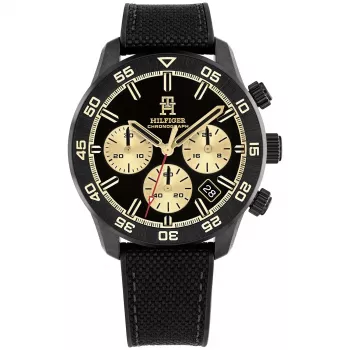 Tommy Hilfiger vyriškas laikrodis Decker 1792182 41mm mėlynas ciferblatas ruda oda