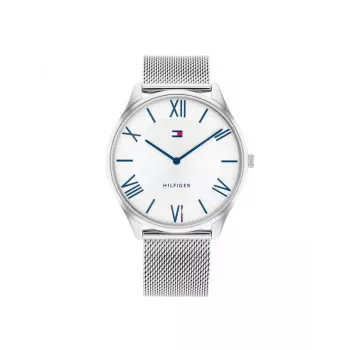 TOMMY HILFIGER Vyriškas Laikrodis 1710512 43mm Mėlynas Ciferblatas Ruda Odinė Juosta
