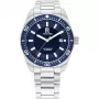 Tommy Hilfiger vyriškas laikrodis 1710591 40mm nerūdijančio plieno mėlynas ciferblatas ruda oda