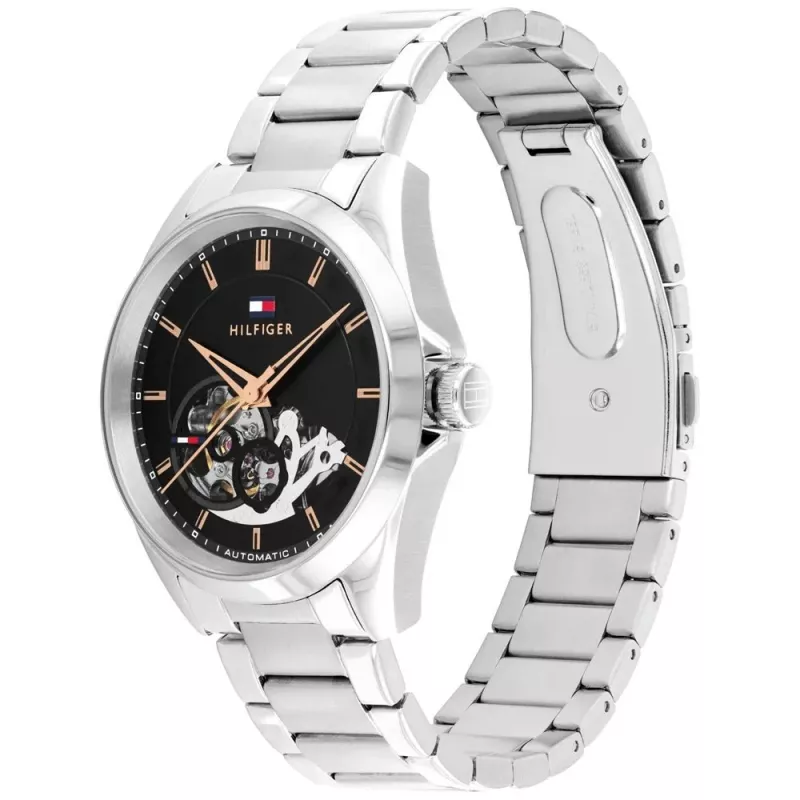 Tommy Hilfiger vyrų laikrodis 1710718 39 mm mėlynas ciferblatas rudas odinis apyrankė