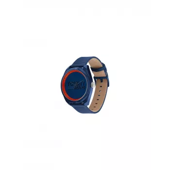 Tommy Hilfiger vyriškas laikrodis 1792041 45 mm mėlynu ciferblatu ir rudu odiniu dirželiu