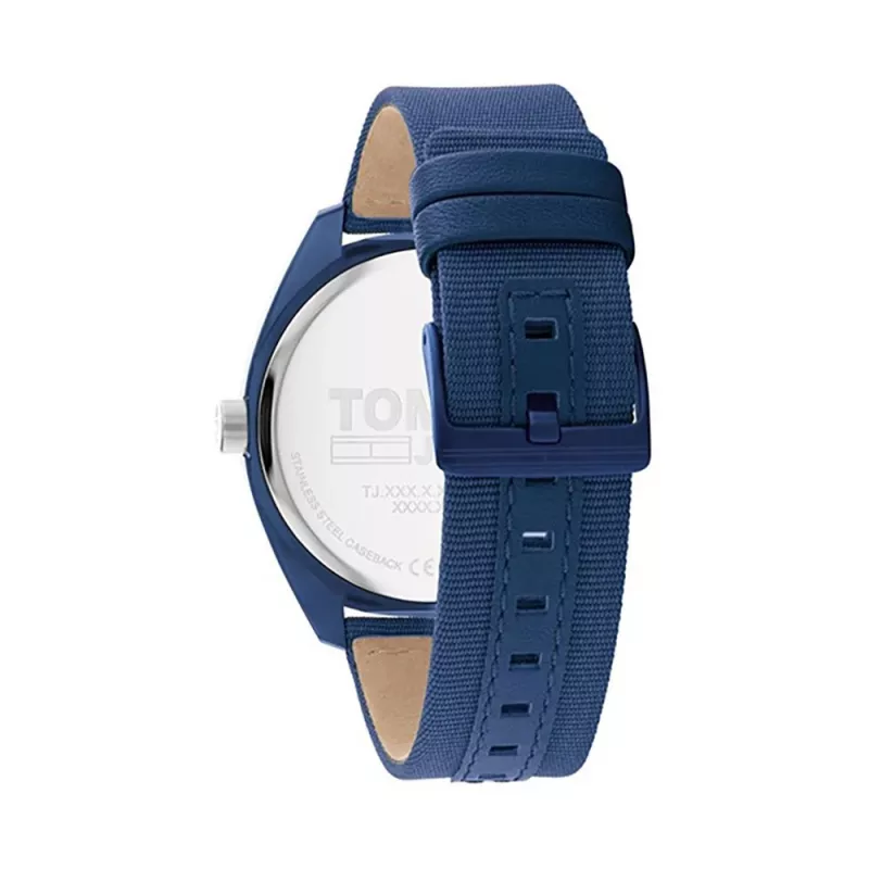 Tommy Hilfiger vyriškas laikrodis 1792041 45 mm mėlynu ciferblatu ir rudu odiniu dirželiu
