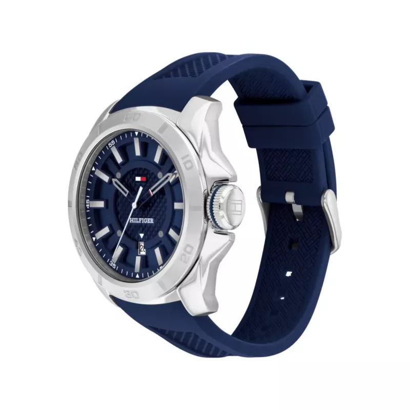 Tommy Hilfiger vyriškas laikrodis 1792134 48mm nerūdijančio plieno mėlynu ciferblatu