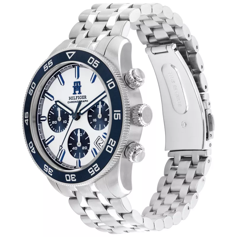 Tommy Hilfiger vyriškas laikrodis 1792157 41mm mėlynas ciferblatas ruda oda