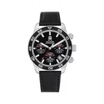Vyriškas laikrodis Tommy Hilfiger 1792162 41mm nerūdijančio plieno korpusas, mėlynas ciferblatas, ruda oda