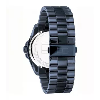 Tommy Hilfiger vyriškas laikrodis TH1791689 44mm mėlynas ciferblatas rudos spalvos odinis dirželis