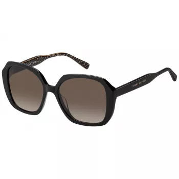 Tommy Hilfiger moteriški akiniai nuo saulės TH-2105-S-7YQ Havana acetatinis rėmelis rudi gradientiniai lęšiai 54/17/140 mm