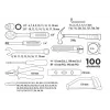 Top Tools 100 dalių 1/4 colio ir 3/8 colio lizdų ir įrankių rinkinys su chromo-vanadžio plienu, 72 dantų reketu ir liejamo plastiko dėklu