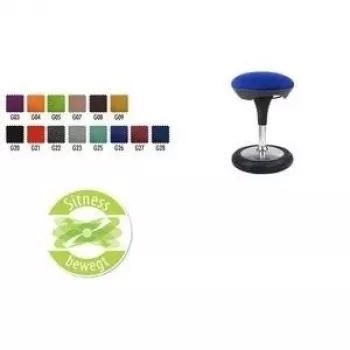 Topstar Sitness SI69 G20 ergonomiška stovima kėdė, reguliuojamo aukščio 43-56 cm, juodas polipropileno sėdynė, guminis apvalus pagrindas, GS sertifikuota