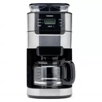 Tornado TCM1025A-GS Kavos virimo aparatas su malūnėliu, 1.25L, 1000W, nerūdijančio plieno/juodos spalvos