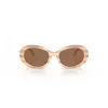 Tory Burch moteriški akiniai nuo saulės TY7214U318173 Vėžlio kiauto spalvos acetatinis rėmelis, rudi gradientiniai lęšiai, 53 mm
