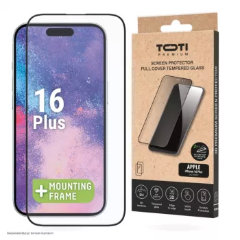 TOTI PREMIUM Premium Tempered Screen Protector Glass 3D Full Cover, skirta Apple iPhone 16 Plus / 15 Plus