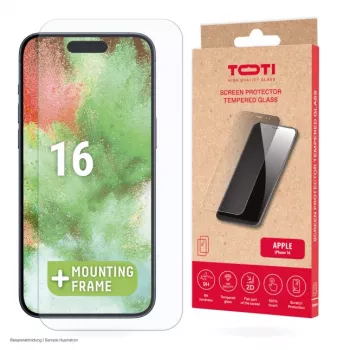 TOTI Grūdinto stiklo 2D ekrano apsauga Full Cover iPhone 16/15 Pro/15 Skaidri