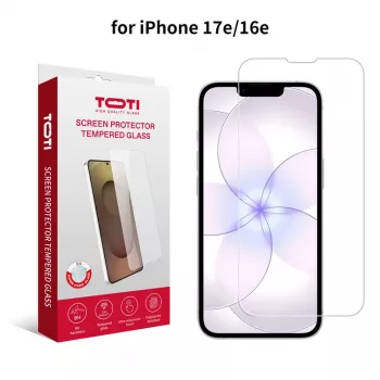TOTI Grūdinto stiklo 2D ekrano apsauga Full Cover, skirta iPhone 16e/17e, permatoma